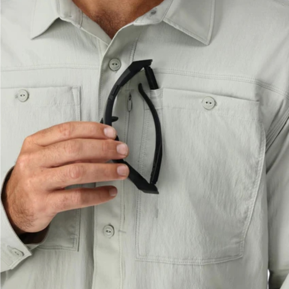 Simms Navy Long Sleeve Fishing Shirt - Picture 8 of 9